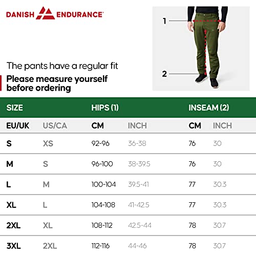 DANISH ENDURANCE Pantalon Softshell Hombre 1 Paquete Verde L