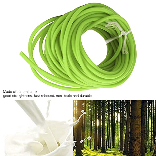 DAUERHAFT Tubo de catapulta elástico Redondo, Tubo de látex de látex Natural 10M, Tubo de Goma de látex Verde Fluorescente, para competiciones Deportivas/Tirador de Fitness/tirachinas para Bricolaje