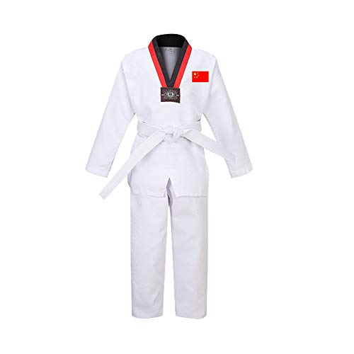 Daytwork Taekwondo Kimono Adult Niño - Cuello En V Hombre Dobok Trajes De Artes Marciales Sudadera Karate Aikido Judo Uniforme Kung Fu Entrenamiento Traje Manga Larga/Corta Algodón/Poliéster