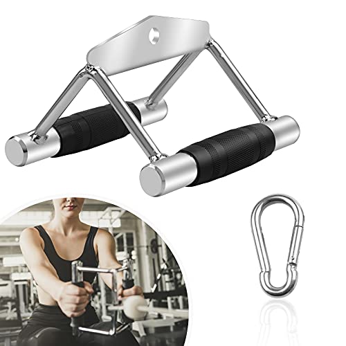 DBREAKS Mango Paralelo de V, Accesorio de Cable de Manija en V, Fitness Tricep V en Forma, Empuñadura para Fitness de Forma V con Goma & Mosquetón, Acero Sólido, para Fitness, Ejercicio