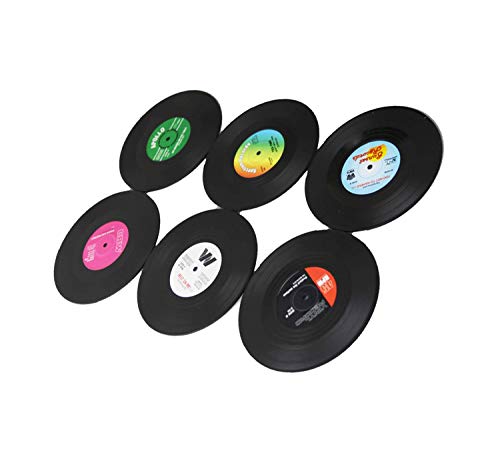 de 12 Posavasos personalizables para bebidas, diseño retro de discos de CD, vinilo antideslizante, para café, té, cerveza, vino, casa y bar, bebidas, etc.