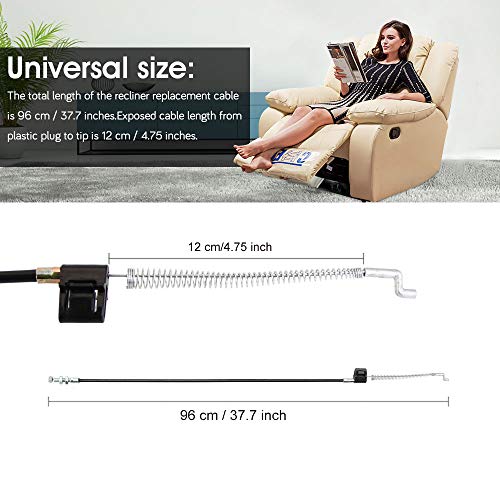 DECARETA 2 pcs Cable de Repuesto para Sillón 96 cm Sillón Reclinable Cable de Repuesto para Sillón Palanca de Liberación Cable de Sofá y Sillón Relax Reclinable Reemplazo Universal