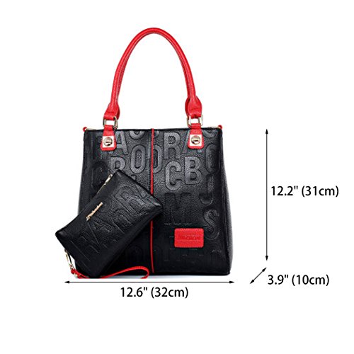 DEERWORD Mujer Bolsos Bandolera Fiesta Casual Hombro Bolsos Totes Bolsos para Piel de PU Fekete