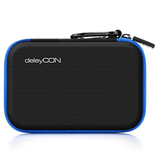 deleyCON Funda para Discos Duros Funda HDD para Discos de 2,5" Pulgadas y SDD - Sólida y Segura - 2 Compartimentos Interiores - Azul