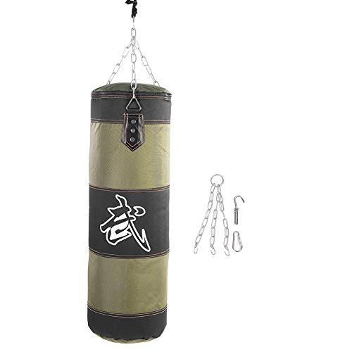 DEWIN Bolsa de Arena de Patada con Gancho de Boxeo de Entrenamiento vacío Saco de Arena de Pelea de Karate Saco de Arena de perforación, 4 tamaños Disponibles(80cm-Verde)