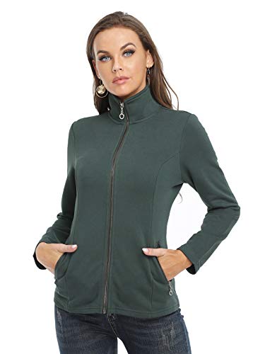 Dilgul Sudadera sin Capucha para Mujer de Otoño Sudadera con Bolsillo, Manga Larga Cremallera Casual Correr Fitness