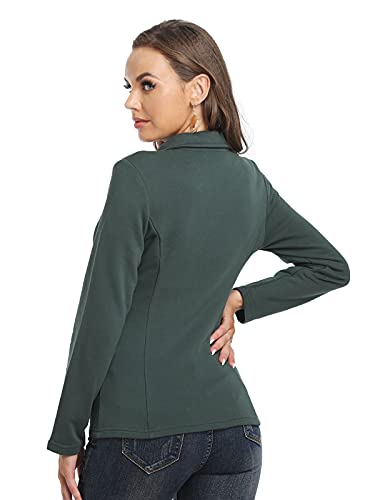 Dilgul Sudadera sin Capucha para Mujer de Otoño Sudadera con Bolsillo, Manga Larga Cremallera Casual Correr Fitness