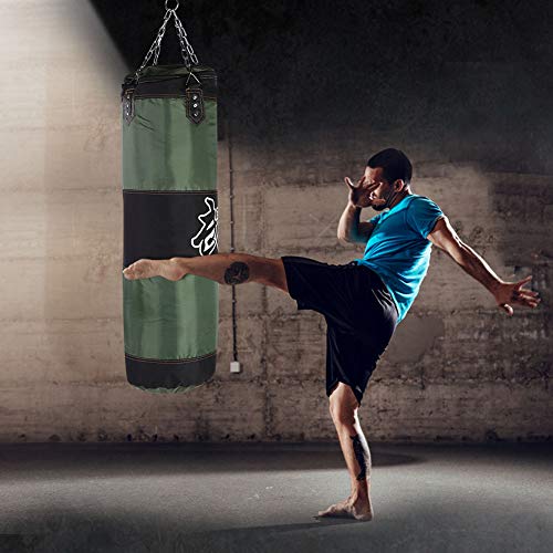 Dilwe Saco de Arena Kick vacío, Lienzo de Entrenamiento Boxeo Gancho Saco de Arena Kick Fight Karate Punch Sandbag con Impermeable(1.2m-Verde)