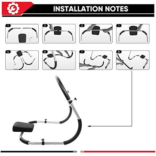 Dioche AB Trainer Trimmer, Trainer - Trainer abdominal profesional con suave apoyo de la cabeza, herramienta para abdominales, potenciación muscular, ideal para entrenamiento en casa, 65 x 70 x 70 cm