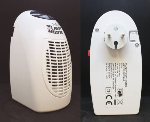 DIRECT TV OUTLET Fater Heater Visto en TV Calefactor Cerámico 400W Calentador Eléctrico Portátil y Compacto con Termostato ajustable Para Oficina, Garaje, Baño - Color BLANCO