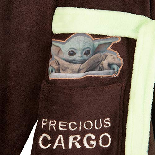 Disney - Baby Yoda Albornoz, Bata Invierno de Forro Polar de Casa Mandalorian Con Capucha, Para Hombre, Color Marron, Talla L