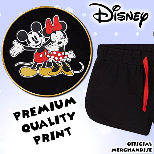 Disney Pantalon Corto Niña, Pack De 2 Pantalones Cortos de Mickey y Minnie Mouse, Ropa Niña de Algodón, Regalos para Niñas 18 Meses-10 Años (Rojo/Negro, 5-6 años)