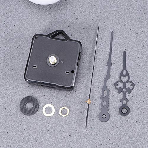 DOITOOL 1 piezas kit de movimiento reloj de cuarzo silencioso mecanismo de reloj diy maquinaria reloj pared maquinaria de reloj con agujas de pared con con 3 agujas (negro,sin batería)