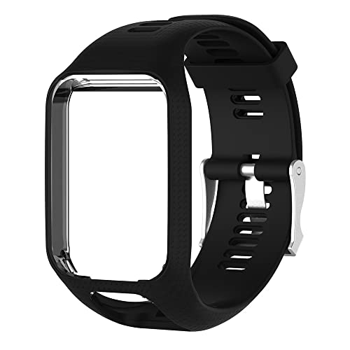 Dotoen Correa compatible con Tom Tom,Correa de Repuesto de Silicona Suave para Tomtom Adventurer Runner 3/Runner 2/Spark 3 Golf 2 (negro)