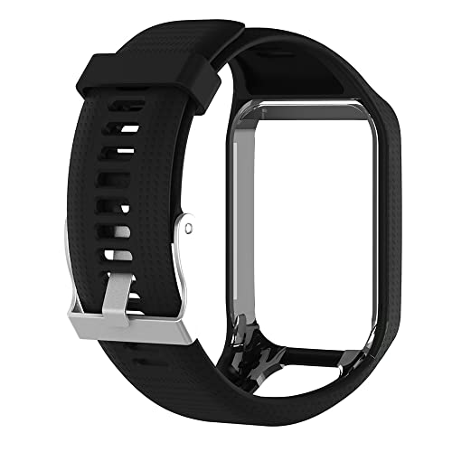 Dotoen Correa compatible con Tom Tom,Correa de Repuesto de Silicona Suave para Tomtom Adventurer Runner 3/Runner 2/Spark 3 Golf 2 (negro)