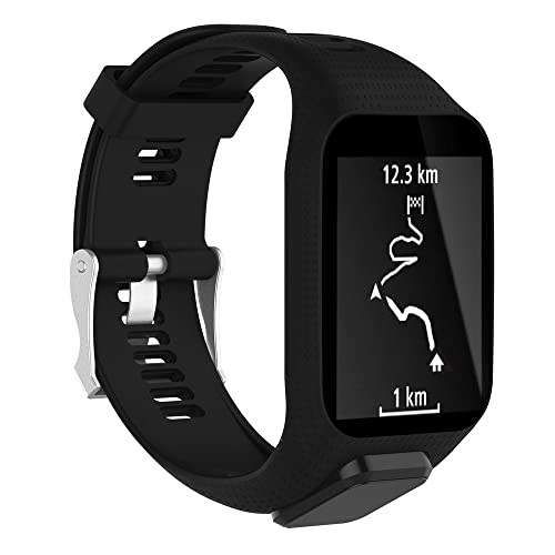 Dotoen Correa compatible con Tom Tom,Correa de Repuesto de Silicona Suave para Tomtom Adventurer Runner 3/Runner 2/Spark 3 Golf 2 (negro)