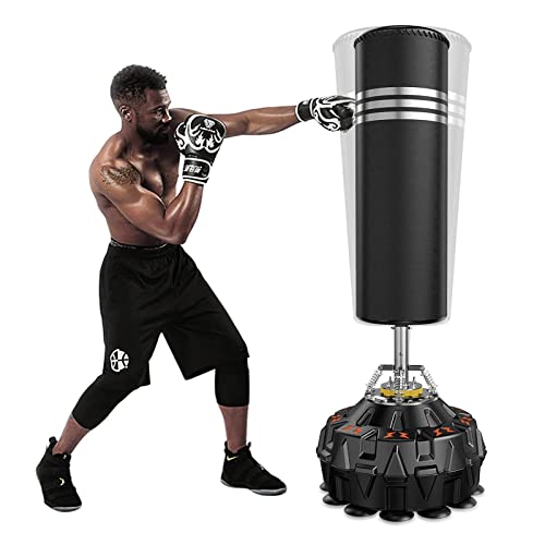 Dripex Saco de Boxeo de Pie para Adultos, Compañero de Boxeo de MMA, Entrenador de Boxeo, Resistente, con Base de Succión, Rellenable de Arena 80kg /Agua 60kg Aprox