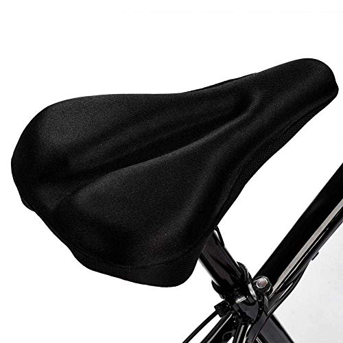 Ducomi Funda para sillín de bicicleta con almohadilla de gel acolchada, ergonómica y suave para pedales sin dolor, bicicleta estática y bicicleta de carretera y ciudad, Spinning (negro)