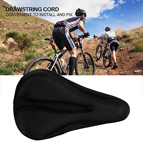 Ducomi Funda para sillín de bicicleta con almohadilla de gel acolchada, ergonómica y suave para pedales sin dolor, bicicleta estática y bicicleta de carretera y ciudad, Spinning (negro)