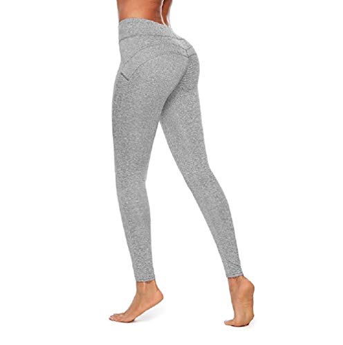 Ducomi MYA Leggins Push Up para Mujeres - Adelgaza y Empuja Hacia Arriba Cintura Alta en las Nalgas para las Curvas Sensacionales Silhouette Slender - Leggings para Yoga y Pilates (Gris, L)