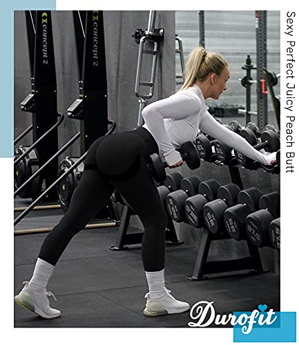 DUROFIT Mallas Push Up Mujer Leggings Deportivas Pantalones Deportivos Fitness Leggins Polainas de Yoga Training Fitness Cintura Alta Estiramiento Elásticos Azul S