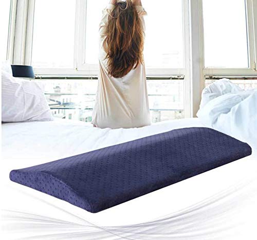 Ecloud Shop® Almohada para dormir Almohadilla para el cuello de espuma viscoelástica Cojín de soporte lumbar para el dolor de espalda baja Cadera Rodilla y alivio del dolor en las articulaciones(Azul)