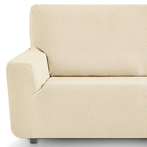 Eiffel Textile Funda Sofa Elastica Protector Adaptable Rústica Sofá, , Marfil, 2 Plazas (130-180 cm)