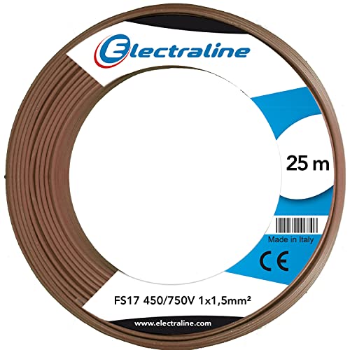 Electraline 13082 Cable unipolar FS17, sección 1 x 1.5 mm², Marrón, 25 m