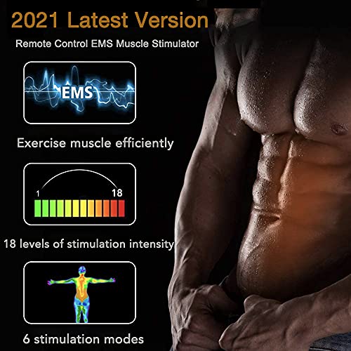 Electroestimulador Muscular Abdominales, Estimulador Eléctrico Cinturón con USB, Estimulación Muscular Estimulador Eléctrico Cinturón Abdomen/Brazo/Piernas/Glúteos, EMS Estimulación ABS Trainer para