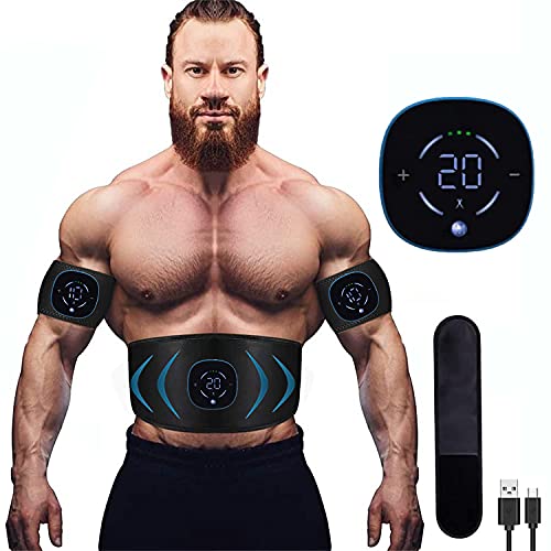 EMS Electroestimulador Muscular Abdominales, 10 Modos, 20 Niveles Diferentes para, Electroestimulacion Estimulación ABS Trainer para Abdomen/Brazo/Piernas/Cintur