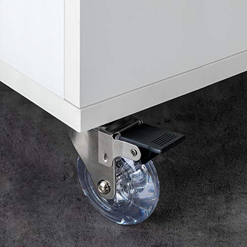 EMUCA - Lote de 4 Ruedas pivotantes para Mueble Ø50mm con Placa de Montaje y rodamiento de Bolas, Ruedas de Goma para Muebles Color Transparente