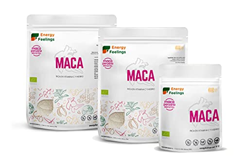 Energy Feelings Maca Andina En Polvo Ecológica Peruana | Maca Mixta: Roja, Negra Y Amarilla | Nutrición Deportiva | Vegana | Sin Gluten, color Beige, 1 Kg