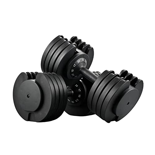 Equipo de Entrenamiento con Pesas RPM, Ideal para Entrenamientos en casa, Entrenamiento de Fuerza, construcción Muscular para Hombres y Mujeres. (32kg, Par de Mancuernas Ajustables)