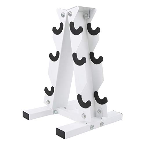 Equipo de gimnasio Soporte vertical para mancuernas, soporte de almacenamiento para mancuernas Soporte en forma de A de 3 niveles Soporte organizador para mancuernas