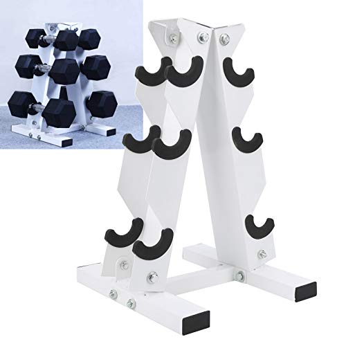 Equipo de gimnasio Soporte vertical para mancuernas, soporte de almacenamiento para mancuernas Soporte en forma de A de 3 niveles Soporte organizador para mancuernas