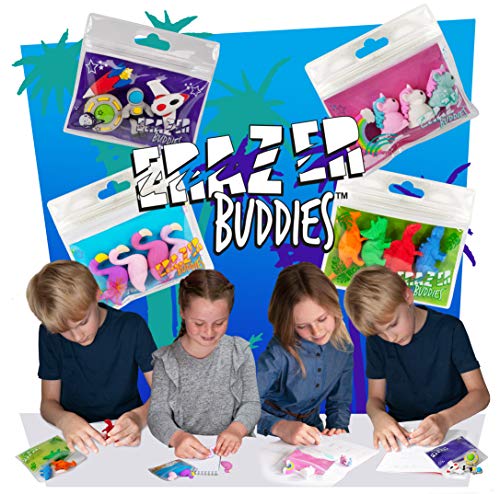 Erazer Buddies - Flamenco de Deluxebase. Gomas de borrar con forma de flamenco para niñas y niños. Colorido set de borradores de lápiz, ideal para útiles escolares y artículos de oficina