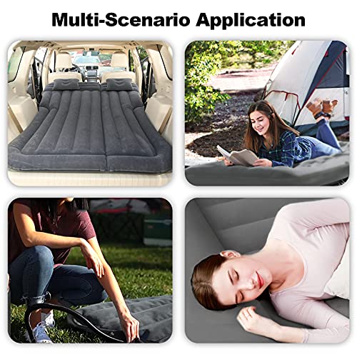 Ergocar Colchon Coche Portátil Bomba de Aire Eléctrica SUV MPV Plegable Doble Cama Colchones de Aire para Coche Camping para Viajes al Aire Libre, Piscina, Playa-Negro