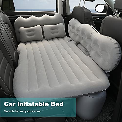 Ergocar Colchon Coche SUV MPV Sofá Inflable Portátil Bomba de Aire Eléctrica Plegable Doble Cama Colchones de Aire para Coche Camping para Viajes al Aire Libre, Piscina, Playa(M-Gris)