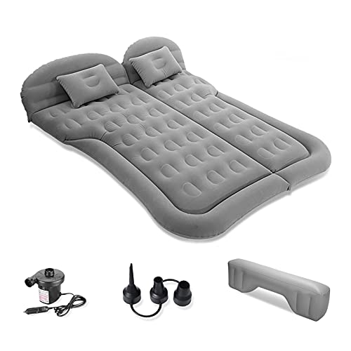 Ergocar Colchoneta Colchon SUV MPV Inchable Colchón Camping Cama Inflable Plegable del Coche para Camping, Senderismo, Piscina, Playa, Viajar (Gris)