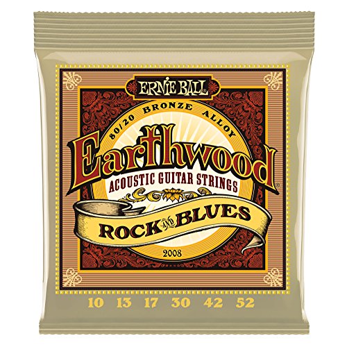 Ernie Ball Earthwood Rock y Blues w/Plain G 80/20 Cuerdas de guitarra acústica de bronce - 10-52 Gauge