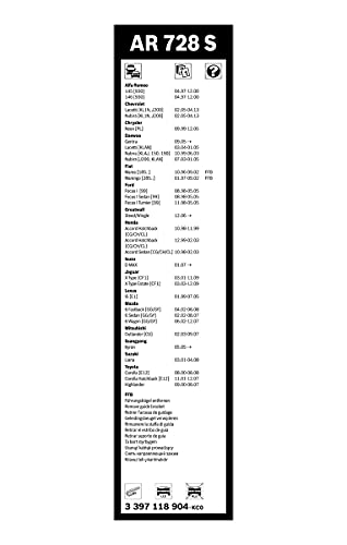Escobilla limpiaparabrisas Bosch Aerotwin AR728S, Longitud: 550mm/475mm – 1 juego para el parabrisas (frontal)