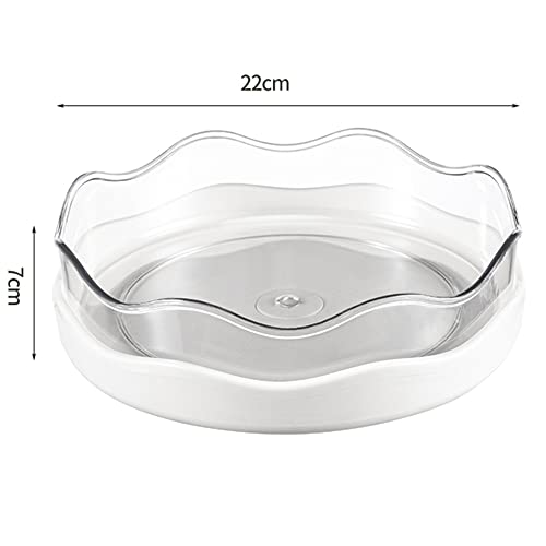 Especiero Giratorio 360°,SHBaizoy porta especias giratorio,multifunción Bandeja giratoria Redonda,Plato giratorio ​de plástico para cocina,frigorífico,baño,dormitorio,armario y encimeras. (Blanco)