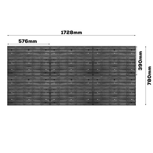 Estantería de pared de 178 x 78 cm, 30 cajas de almacenamiento, tapa para herramientas, apilable, banco de trabajo