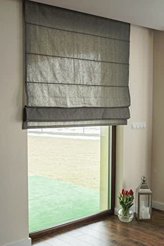 Estor plegable, color gris, arena, antracita, blanco, chocolate, flores, marrón, 12 tamaños, 8 colores (blanco, 70 x 175 cm)