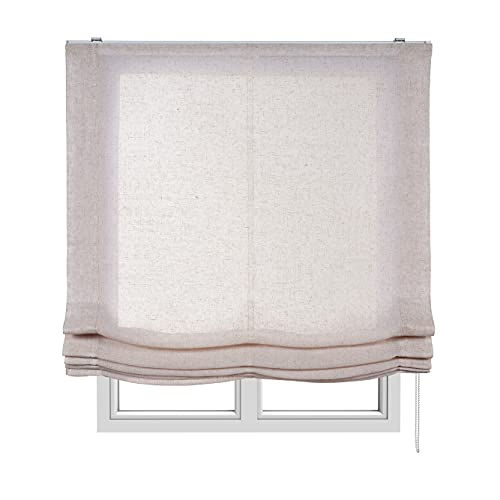 Estores Basic - Estor Pachetto, Estor Plegable sin Varillas, Estor paqueto Beige, 120x175cm