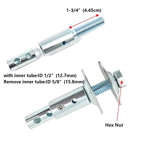 Extensión del eje del eje 1/2 "y 5/8" / Adaptador de eje roscado del eje del motor para pulir ruedas de rectificado / Ajuste para amoladora de banco - 1 paquete