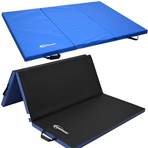 EYEPOWER Colchoneta de Entrenamiento Gimnasia XL 180x120x5cm Plegable Azul