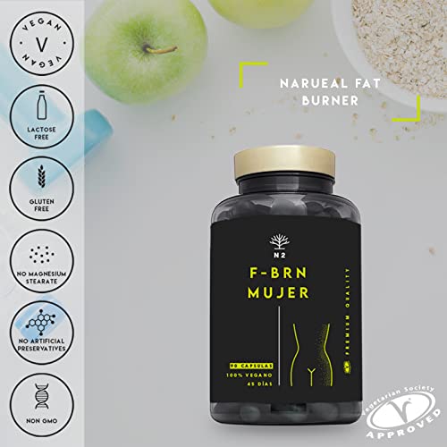 F-Burner Abdominal Potente quema grasas, adelgazar rapido y efectivo mujer y hombre. Suplemento Termogénico. pre entreno Garcinia Cambogia HCA 60%, Vegano. 90 Cápsulas. N2 Natural Nutrition