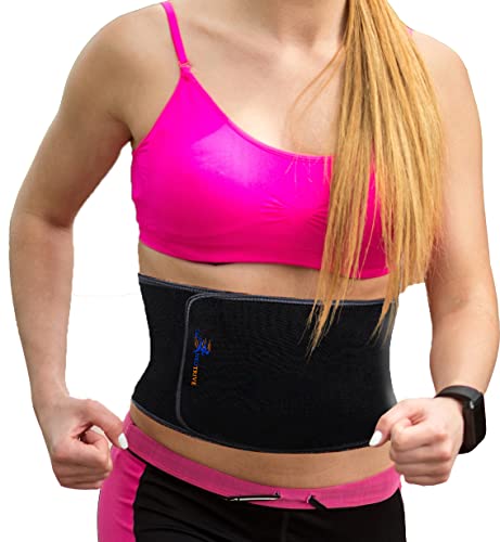 Faja Reductora Mujer y Hombre,Faja Adelgazante,Faja para Gimnasio de Neopreno, Cinturón Lumbar Abdominal para Sudar y Hacer Deporte,Fitness y Proteger los lumbares (Black)