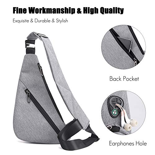 FANDARE Ultraligero Bolsos Cruzados Bandoleras Hombre Bolsa de Pecho Niño Sling Bag para Deportiva Viaje Ciclismo Hiking Camping Aptitud Casual Daypacks Negro